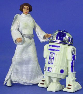 Star Wars Ultra Rare Loose Potf Princess Leia & R2 - D2 Figure Set.  C - 10,
