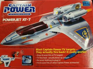 Vintage 1987 Mattel Captain Power Powerjet Xt - 7 Stealth Fighter