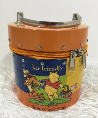 Disney Winnie The Pooh Piglet & Tigger Bee Friendly Round Tin Zip Close Handle