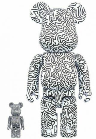 Be@rbrick Keith Haring 4 100 & 400 Bearbrick Kaws Basquiat 2019 Medicom Toy
