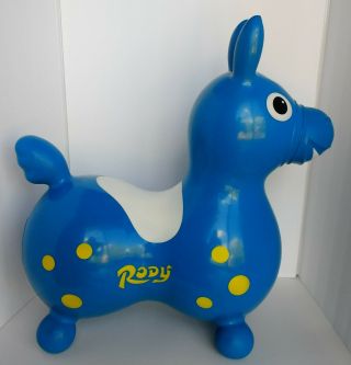 Gymnic Rody Horse Baby Toddler Ride On Vinyl Bouncing Toy,  Blue,  Ships deflated 2