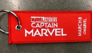 Marvel Captain Marvel Red Cloth Key Chain - Rare