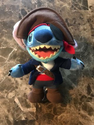 Disney Parks Lilo & Stitch Pirates Of Caribbean Stitch Plush Stuffed Doll 11 "