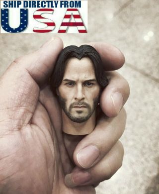 Custom 1/6 John Wick Head Sculpt For Keanu Reeves 12 " Hot Toys Figure U.  S.  A.