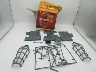 1971 Aurora Monster Scenes The Hanging Cage Model Kit Parts & Box Not Complete