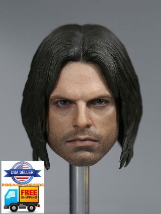 Custom 1/6 Bucky Barnes Head Sculpt For Winter Soldier Hot Toys Male Figure Usa