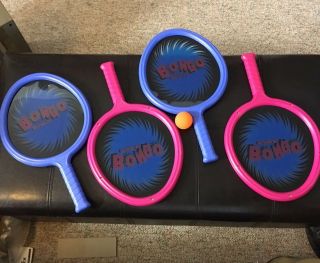Bongo Ball And Rackets Set Fun Toy Play Sports Game Outdoor Four Player 1980 