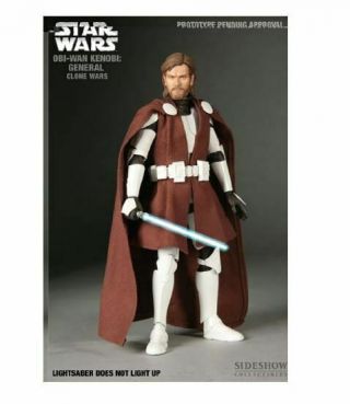 Sideshow Star Wars General Obi - Wan Kenobi Jedi Master 1/6 Scale 12 Inch Figure
