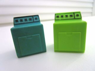 Set Of 2 Vintage Fisher Price Little People Laundry Dryer Teal Green
