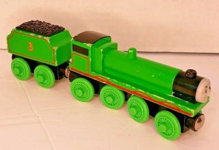 Thomas The Train Wooden Railway Henry The Green Engine And Coal Tender Car 3