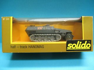 Solido No241 1/50 Wwii German Hanomag Half Track Diecast Model Exc