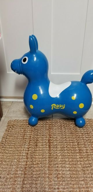 Gymnic Rody Horse Baby Toddler Ride On Latex Vinyl Bouncing Toy,  Blue