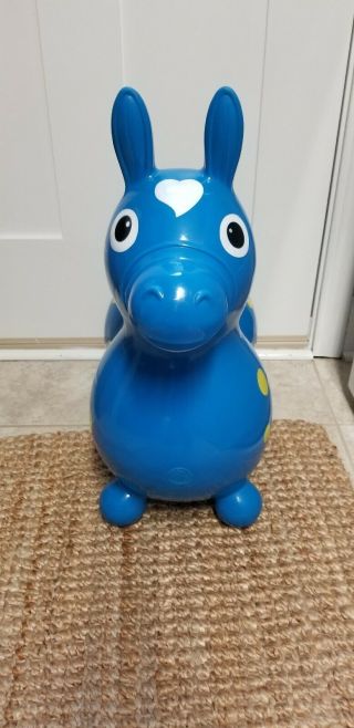 Gymnic Rody Horse Baby Toddler Ride On Latex Vinyl Bouncing Toy,  Blue 2