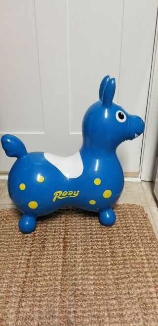 Gymnic Rody Horse Baby Toddler Ride On Latex Vinyl Bouncing Toy,  Blue 3