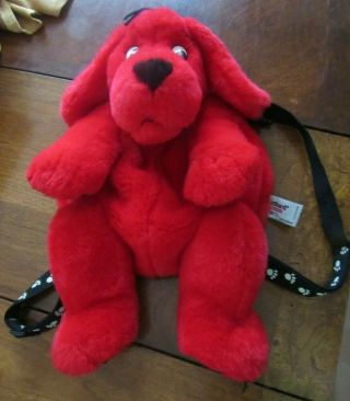 Clifford The Big Red Dog 16 " Plush Backpack Travel Bag Soft Toy Scholastic