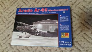 Rs Models Arado Ar - 66 Nachtschlacht 1/72 Scale Plastic Model Kit 92052