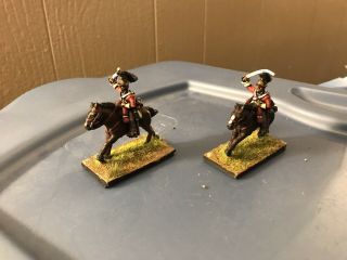 28mm Napoleonic British 3rd Dragoons 2 Mounted Soldier Painted Colors 3