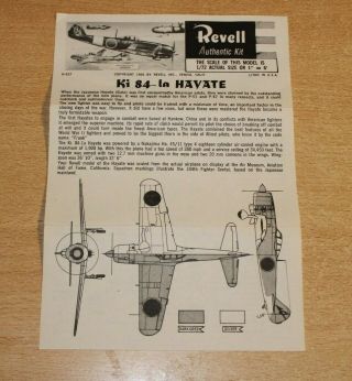 44 - 637 REVELL 1/72nd Scale NAKAJIMA Ki - 84 - 1a HAYATE (FRANK) Plastic Model Kit 4