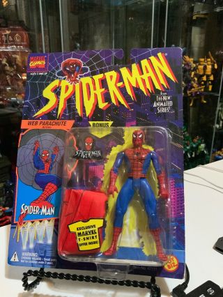 1994 Toy Biz Spider - Man Animated Series Web Parachute Action