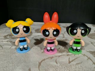 2.  5 " Powerpuff Girls Figure Blossom,  Bubbles And Buttercup Stand Moveable Head