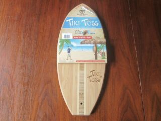 Tiki Toss Hook & Ring Game With Bamboo Surfboard Nos