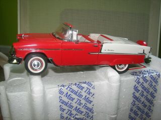 Lknw Franklin 1:24 1955 Chevy Bel Air Convertible W/ Box & All Papers