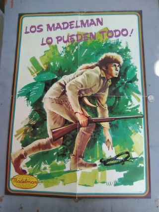 1974 Spanish Madelman Toys Poster 2 Sided