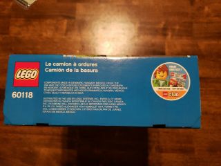 LEGO City 60118 Garbage Truck Trash Box 248 pc SET,  RETIRED 6