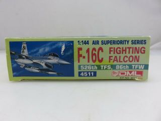 DML Dragon F - 16C FIGHTING FALCON 1/144 Plastic Model Kit 4511 UNBUILT 1990 3