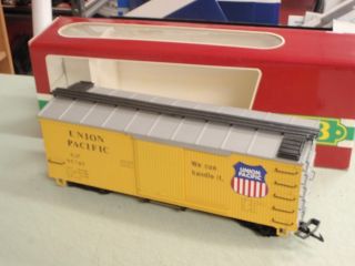Lgb 4067 A 01 7 Union Pacific Boxcar Yellow 95745 Up G Scale Metal Wheels Train