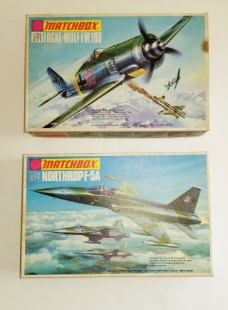 Two Matchbox Model Kits - Pk - 6 Focke - Wulf Fw.  190 And Pk - 12 Northrop F - 5a - 1/72