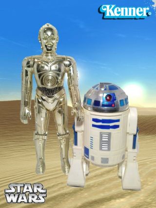 Vintage Star Wars 1979 Kenner R2 - D2 & C3 - P0 12 " Doll Giant Figures