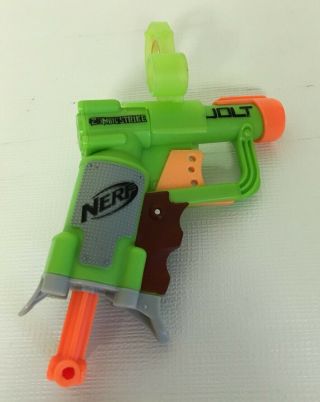 Green Nerf Zombie Strike Jolt Dart Gun With Scope Ammo Holder Pocket Gun