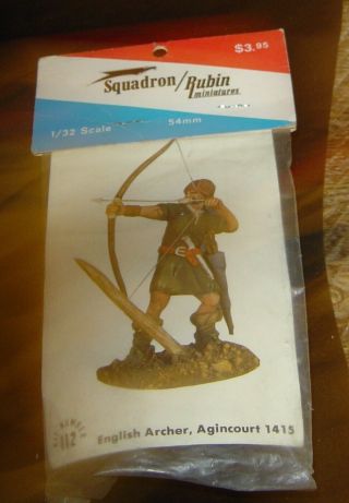 Vintage Squadron Rubin Miniature 54mm English Archer Agincourt Figure