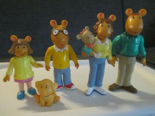 Vintage Hasbro 1996 Pbs Kids " Arthur " Marc Brown Cartoon Figures - Entire Family