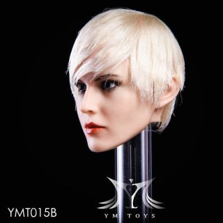 YMTOYS YMT015B 1/6 White Short Hair Female Head Sculpt Model F 12 