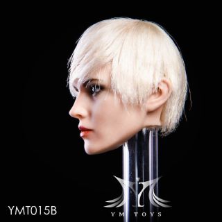 YMTOYS YMT015B 1/6 White Short Hair Female Head Sculpt Model F 12 