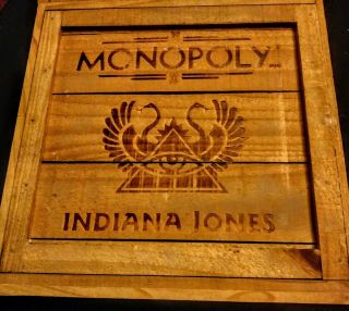 Indiana Jones Monopoly Wooden Crate Collectable Game