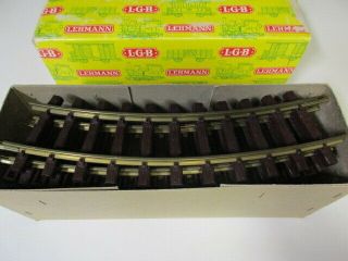 Lgb 1100 W X 12 Curved Brass Tracks R 600 G Scale W/original Box