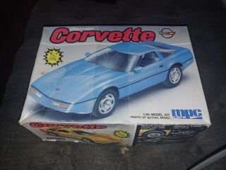 Mpc/ertl 1984? Chevrolet Corvette Model Car Kit 1/25 Opened Box