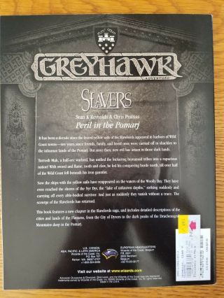 SLAVERS: GreyHawk AD&D 3rd Edition Game Module TSR11621 2