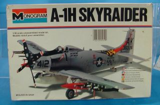 1/48 Scale Monogram 5419 U.  S.  Navy A - 1h Skyraider Plastic Model Airplane Kit