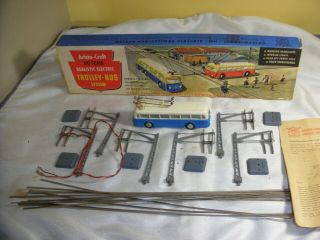 Vintage Western Germany Aristo Craft Ho Scale Electric Trolley Bus System (runs)