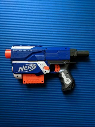 Nerf N - Strike Blue Elite Retaliator Blaster Only.  Fully Functional.  Great Shape