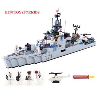 Blocks Battleship Military 693pcs Bricks Warship Model Kit Toy Boys Kids Gift