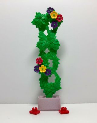 Playmobil Princess Castle 3019 / Dollhouse - 2 X Purple Flower Pot / Planters