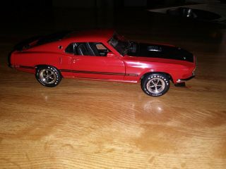 Red 1969 Ford Mustang Mach I " 428 " Die Cast - Good,  Loose -  - 1/18 Scale