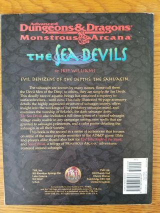 THE SEA DEVILS AD&D 2E Monstrous Arcana Accessory Sahuagin Sourcebook TSR 2