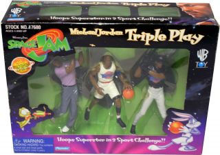 Michael Jordan Triple Play Space Jam Playmates Nib Bc81