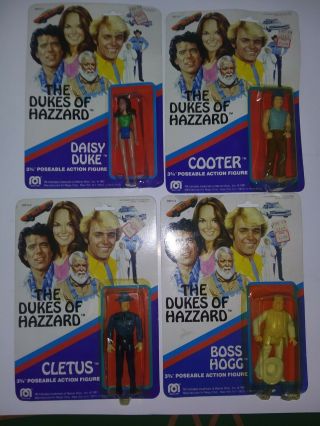 Vintage 1981 Dukes Of Hazzard Action Figures Boss Hog Daisy Duke Rosco Cooter